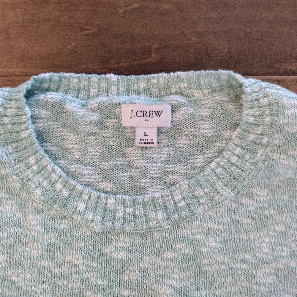 J. CREW Factory Women's green Crewneck Beach Pullover Sweater - L - Picture 7 of 10